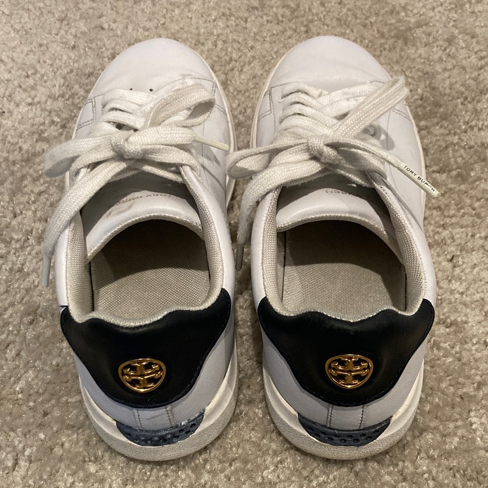Tory Burch White and Black Sneakers